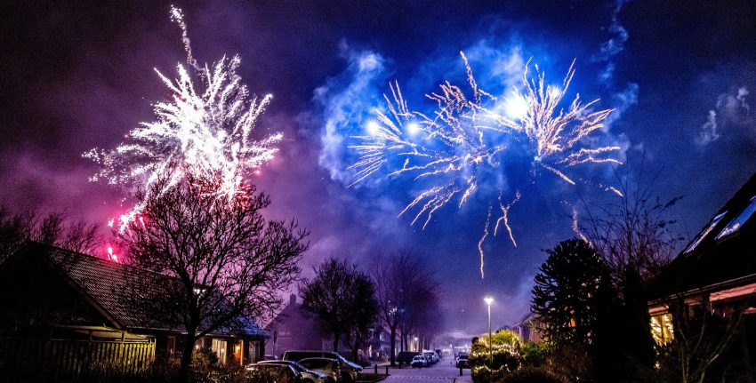 Vuurwerk Op Oudejaarsdag In Maasdam